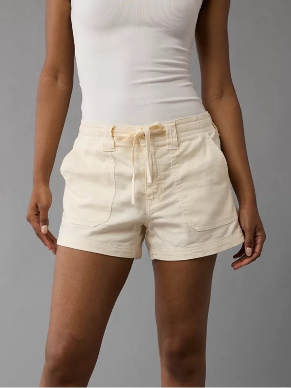 American Eagle AE Dreamy Drape Linen-Blend Carpenter Short Size 14